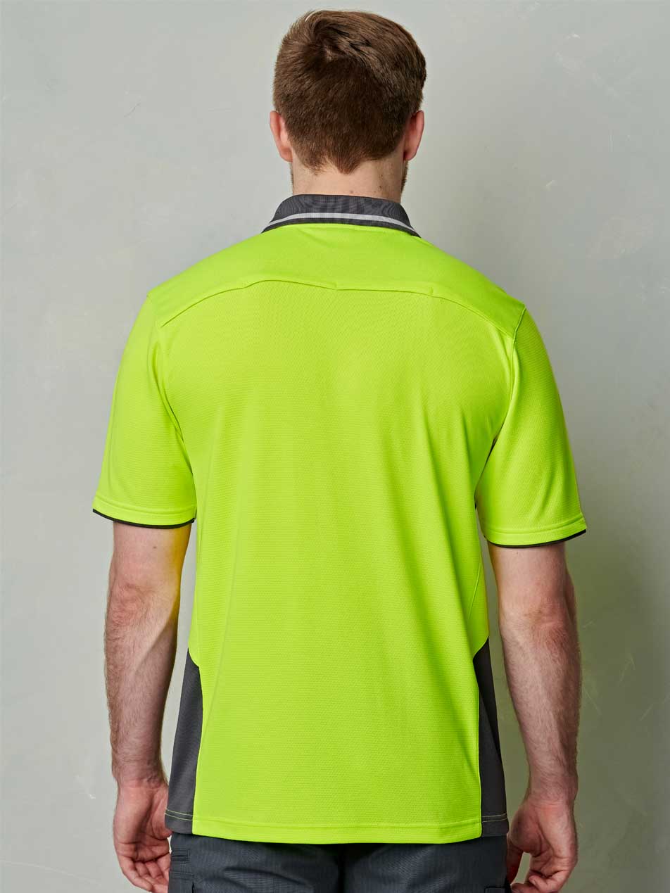 Unisex Hi-Vis Bamboo Charcoal Vented Short Sleeve Polo