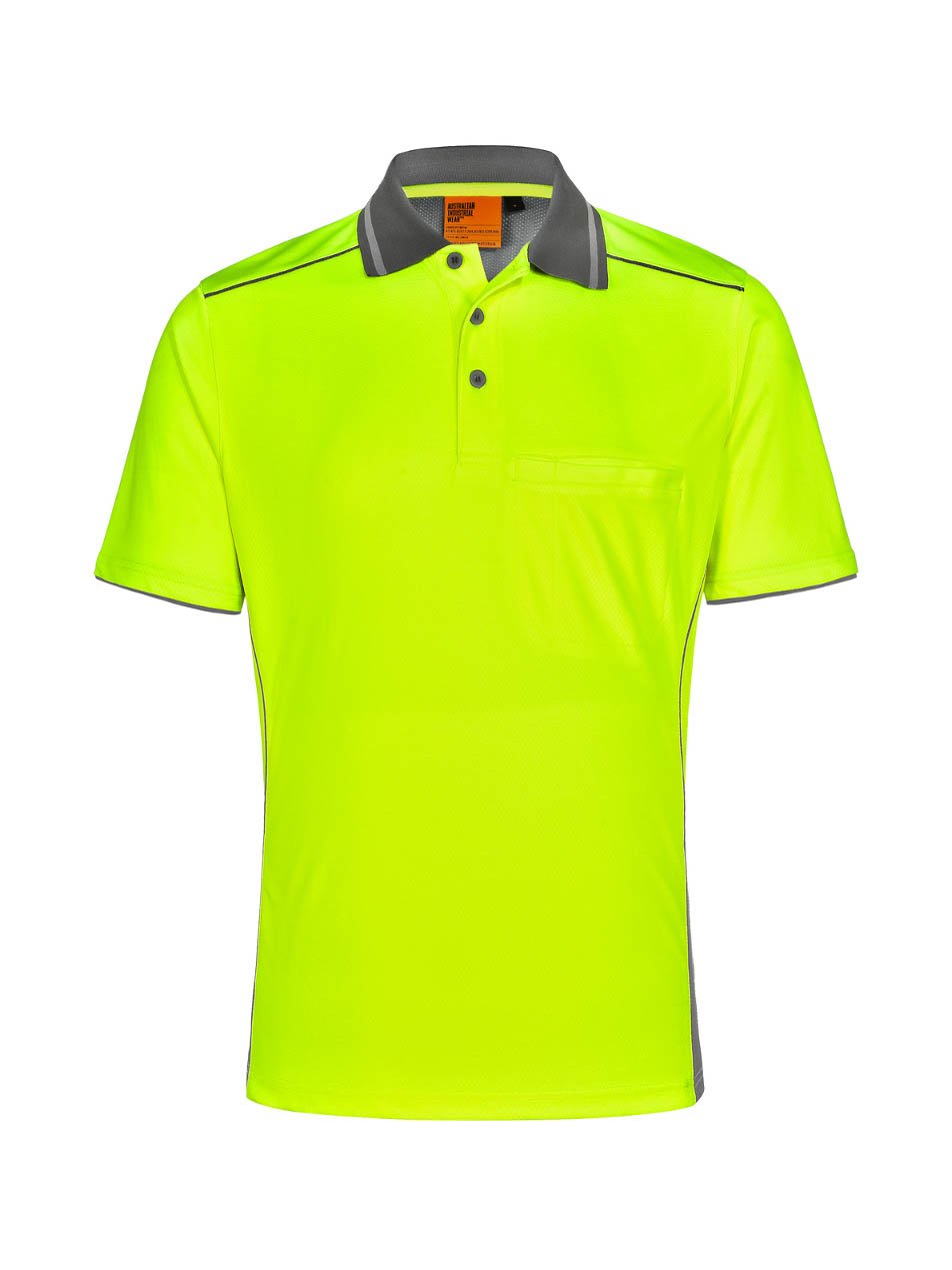 Unisex Hi-Vis Bamboo Charcoal Vented Short Sleeve Polo