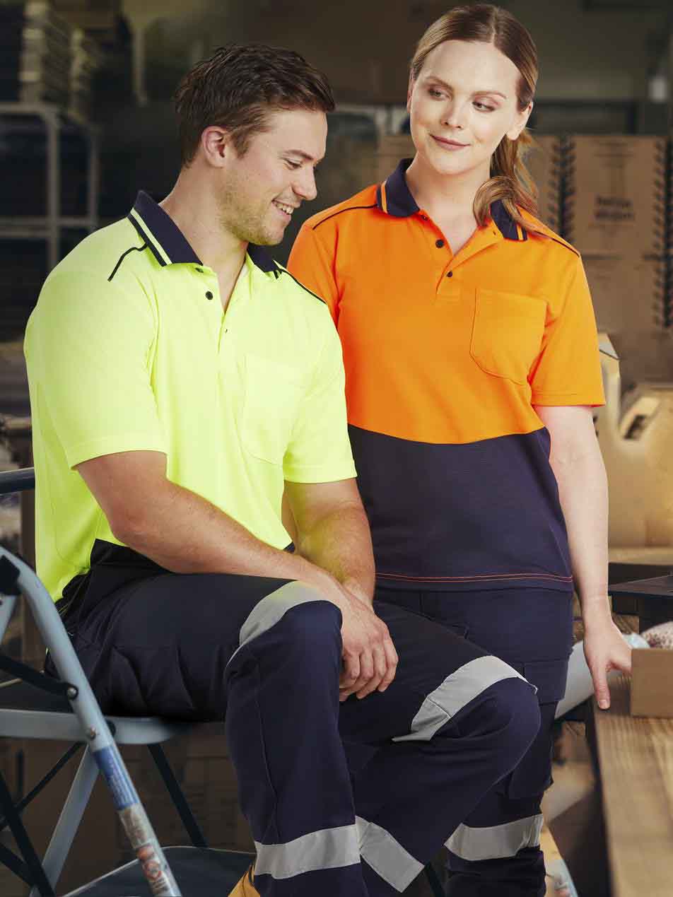 Unisex Hi-Vis Bamboo Charcoal Short Sleeve Polo