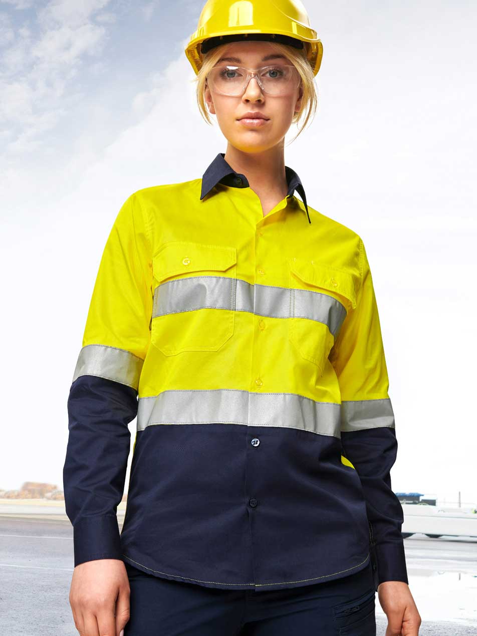 Unisex Hi-Vis Cool Breeze Long Sleeve Shirt with Taping