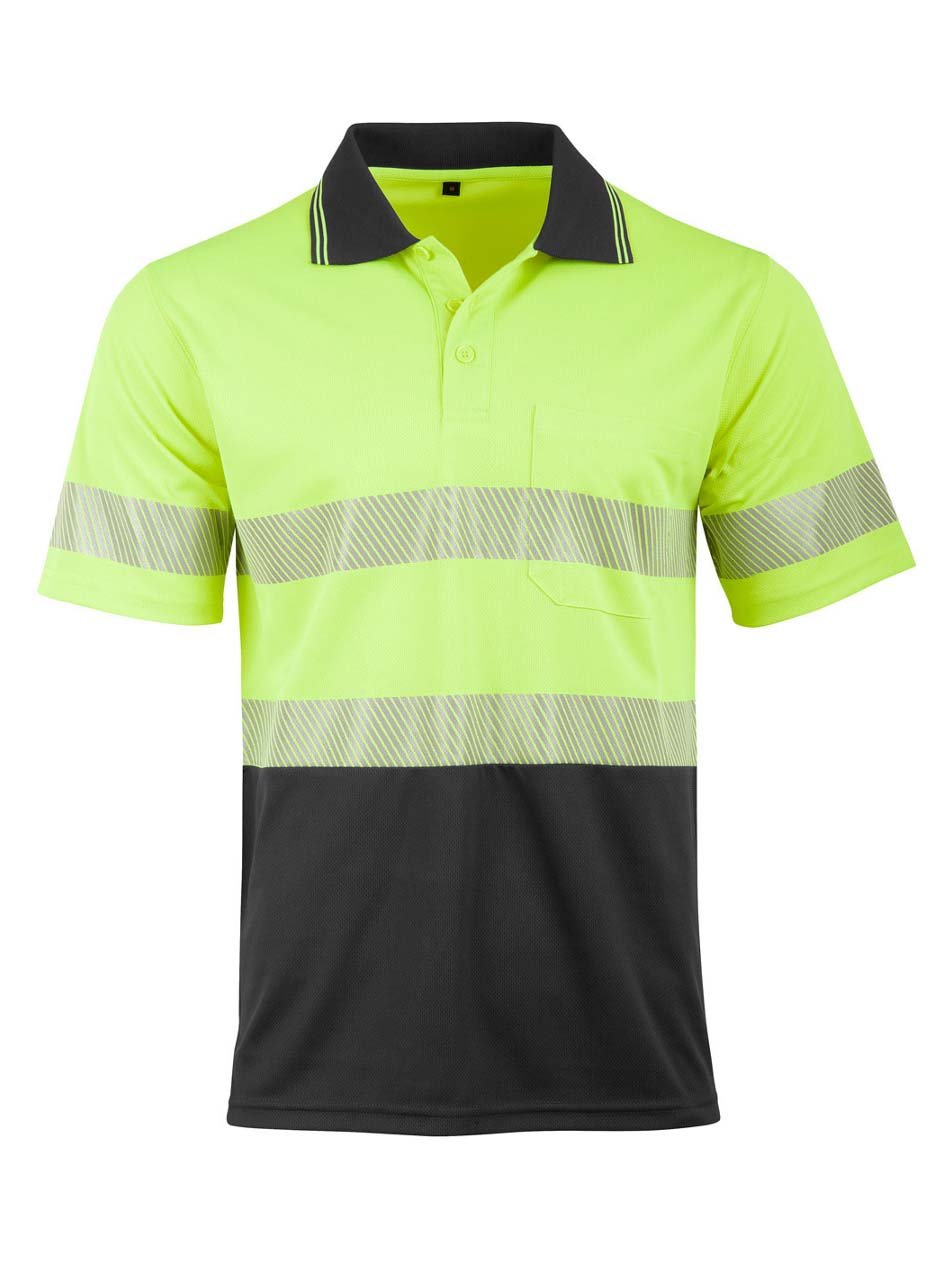 Unisex Hi-Vis CoolDry Segmented Short Sleeve Polo