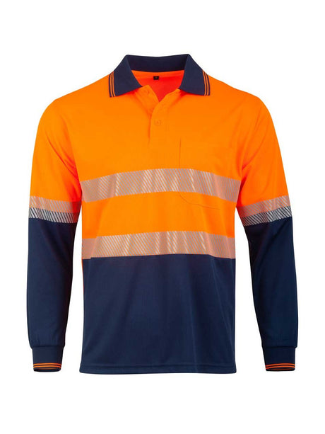 Unisex Hi-Vis CoolDry Segmented Long Sleeve Polo