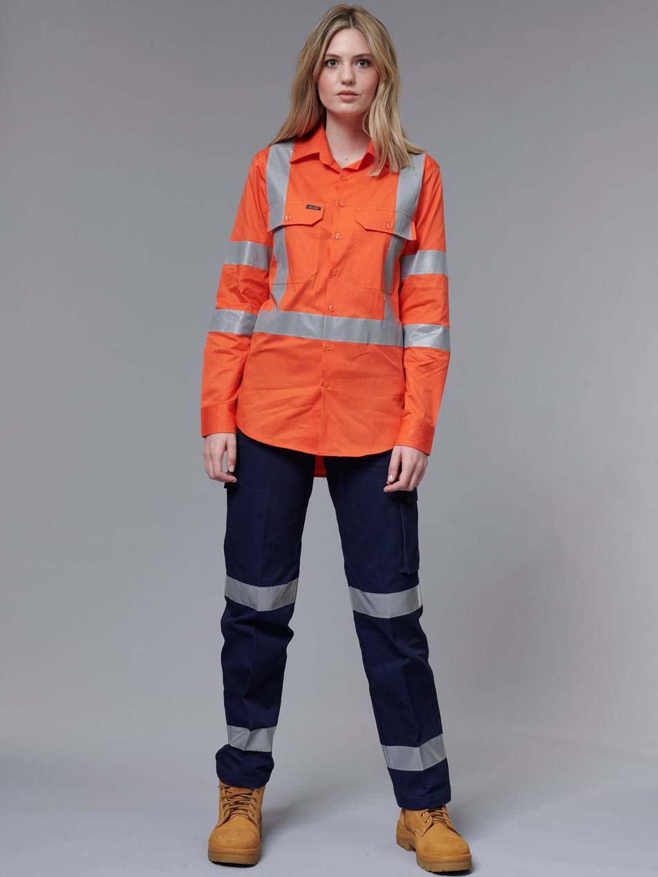 Ladies Heavy Cotton Drill Cargo Pants With Biomotion Tapes