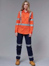 Ladies Heavy Cotton Drill Cargo Pants With Biomotion Tapes