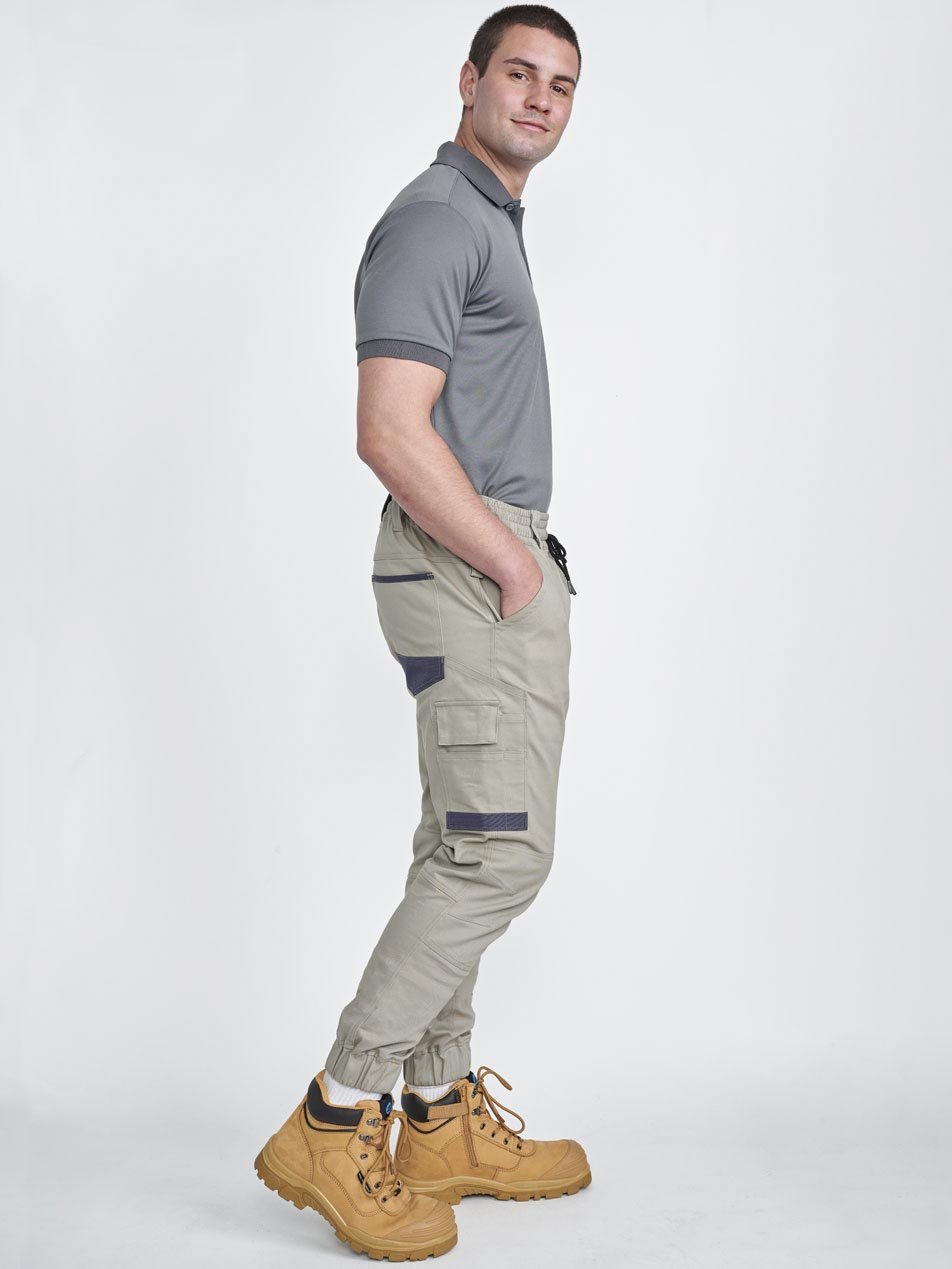 Unisex Cotton Stretch Drill Cuffed Work Pants