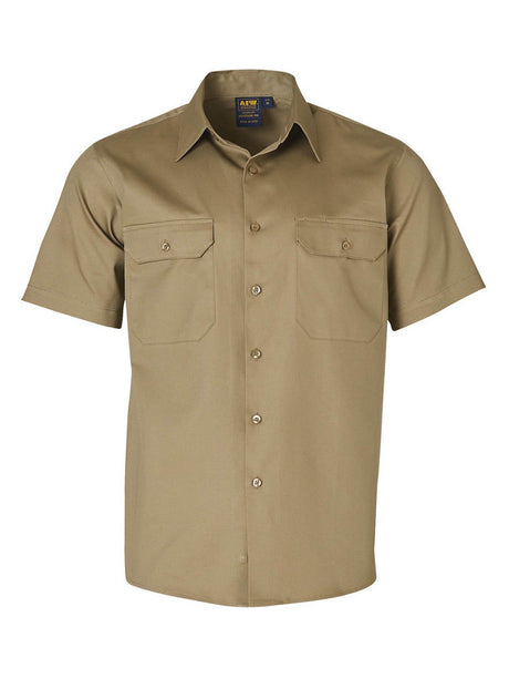 Mens Cotton Drill Short Sleeve Shirt