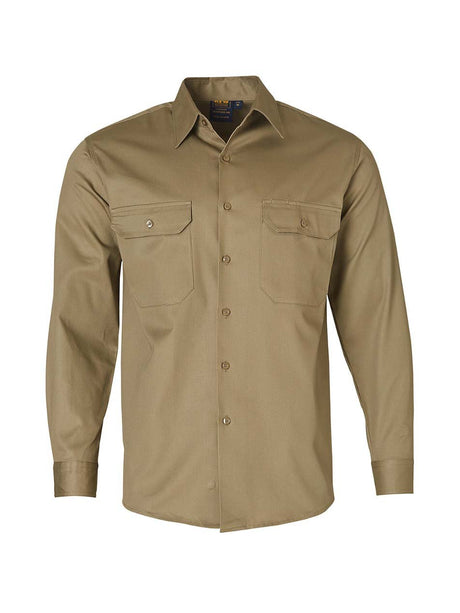 Mens Cotton Drill Long Sleeve Shirt