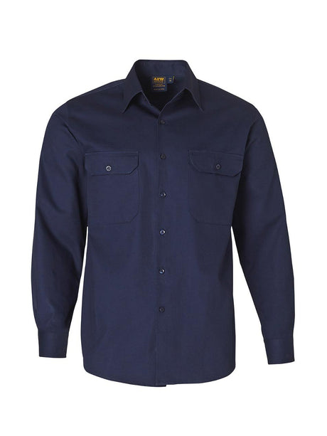 Mens Cotton Drill Long Sleeve Shirt