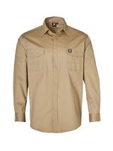 Mens Stretch Work Shirt With Flap Pockets