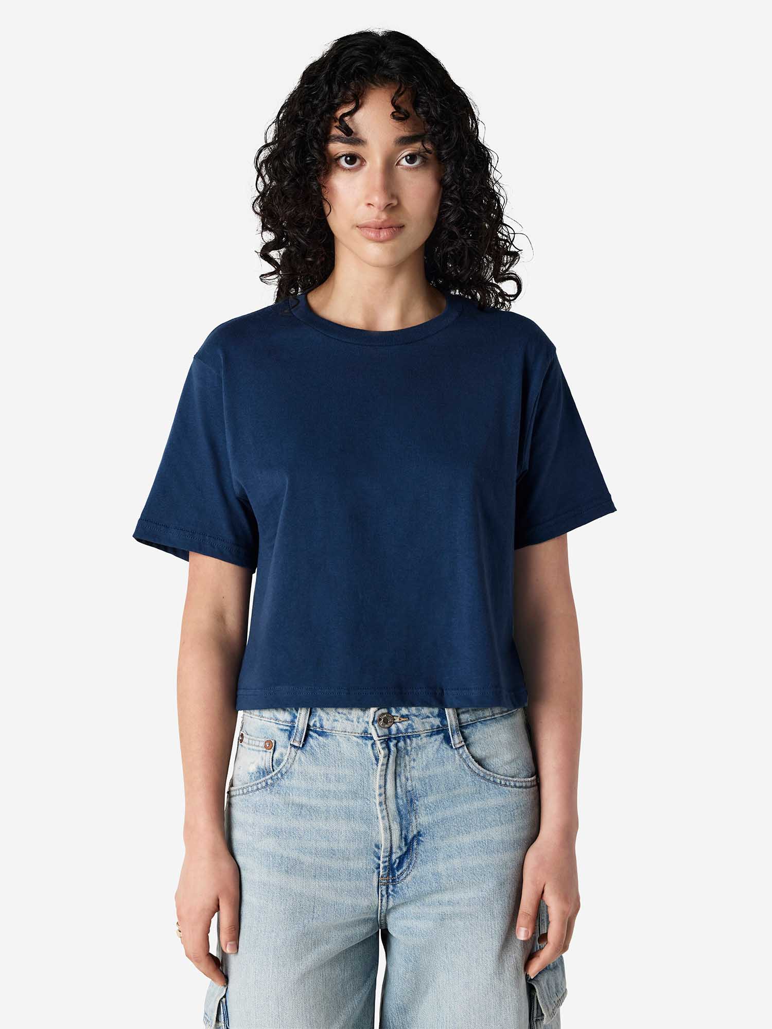 American Apparel Womens Fine Jersey Boxy T-shirt | AMA-102