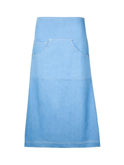 Long Waist Denim Apron