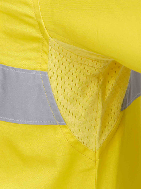 Hi Vis Long Sleeve Two Tone Cotton Twill Shirt With Taping