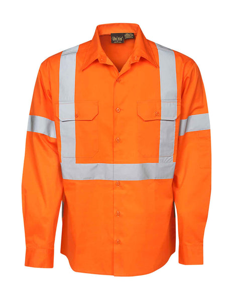 Hi Vis Long Sleeve Cotton Twill Shirt With X Back Taping