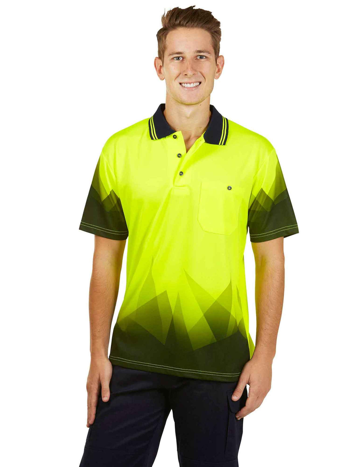 Triangular Design Hi Vis Polo