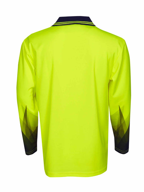 Triangular Design Hi Vis Long Sleeve Polo