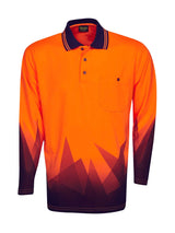 Triangular Design Hi Vis Long Sleeve Polo