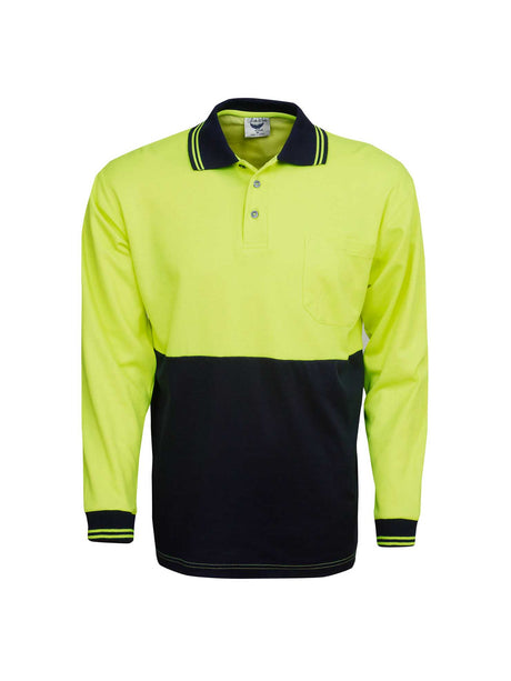 Cotton Back True Dry Hi Vis Long Sleeve Polo