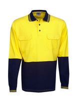 100% Cotton Hi Vis Long Sleeve Polo