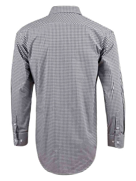 Mens Check Long Sleeve Shirt with Roll-Up Sleeve Tab