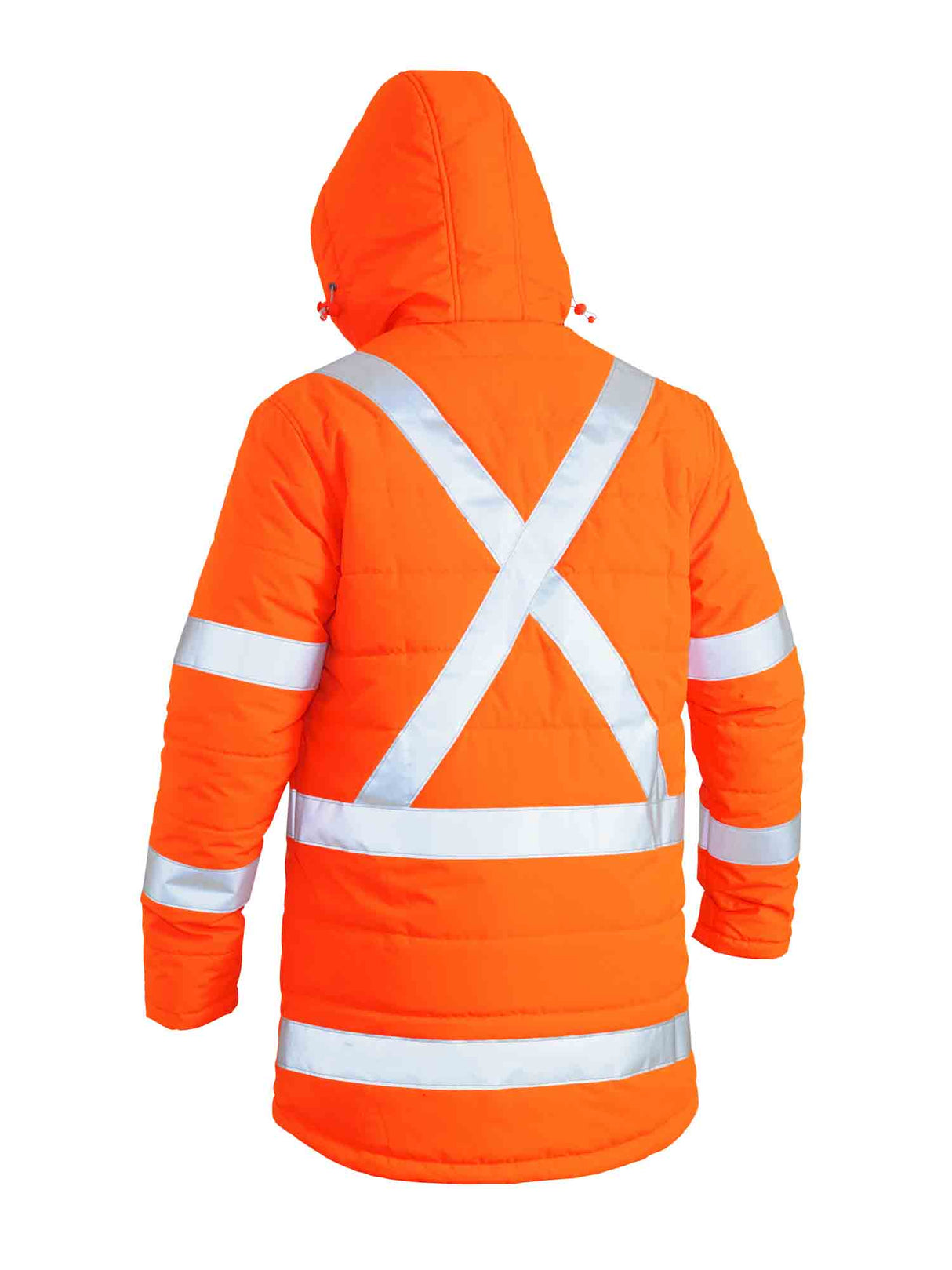 Mens Taped Hi Vis Puffer Jacket with X Back