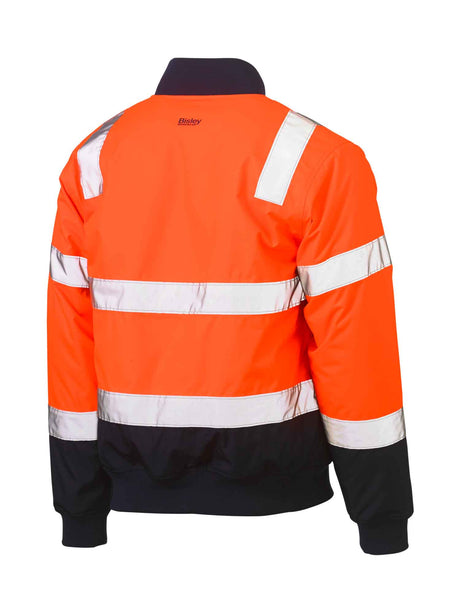 Mens Two Tone Hi Vis Bomber Jacket with Padded Lining