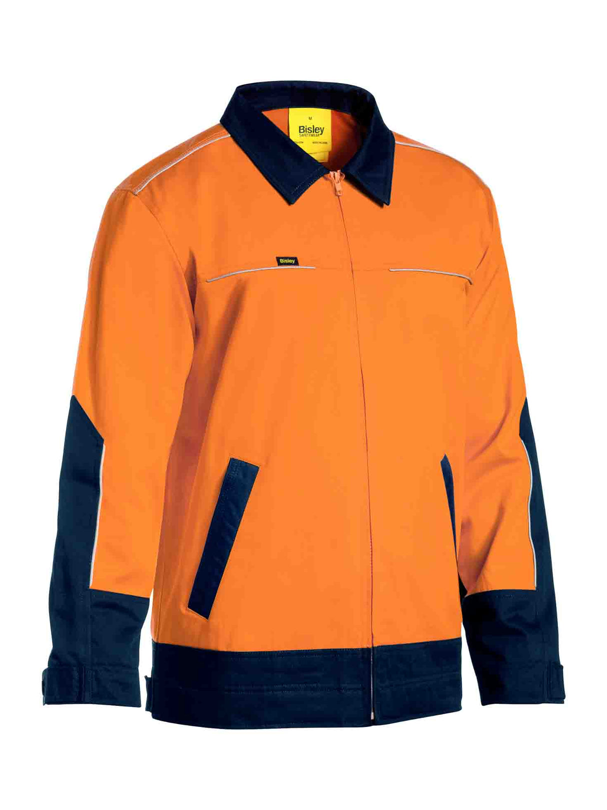 Mens Hi Vis Drill Jacket with Liquid Repellent Finish