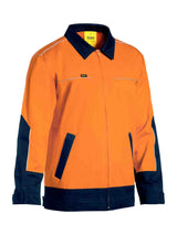 Mens Hi Vis Drill Jacket with Liquid Repellent Finish