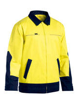 Mens Hi Vis Drill Jacket with Liquid Repellent Finish