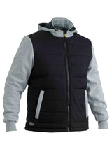 Mens Flx & Move Contrast Puffer Fleece Hooded Jacket