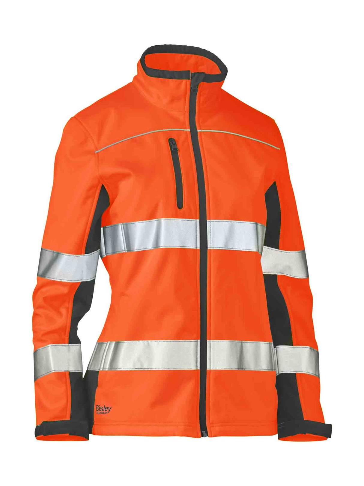 Ladies Taped Two Tone Hi Vis Soft Shell Jacket