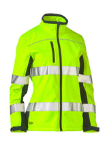 Ladies Taped Two Tone Hi Vis Soft Shell Jacket