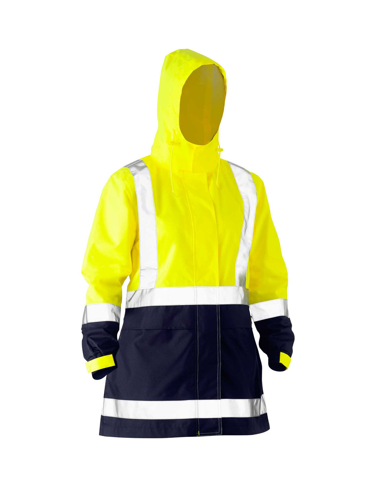 Ladies H Taped Two Tone Hi Vis Rain Jacket