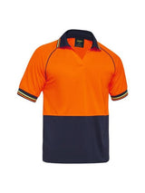 Mens Recycle Two Tone Hi Vis Short Sleeve Polo