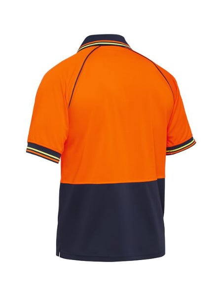 Mens Recycle Two Tone Hi Vis Short Sleeve Polo