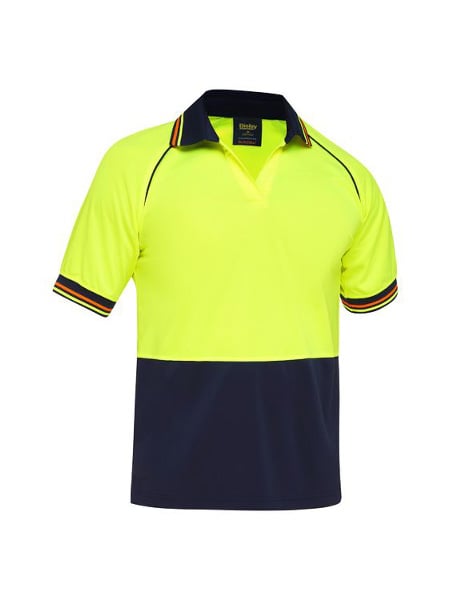 Mens Recycle Two Tone Hi Vis Short Sleeve Polo