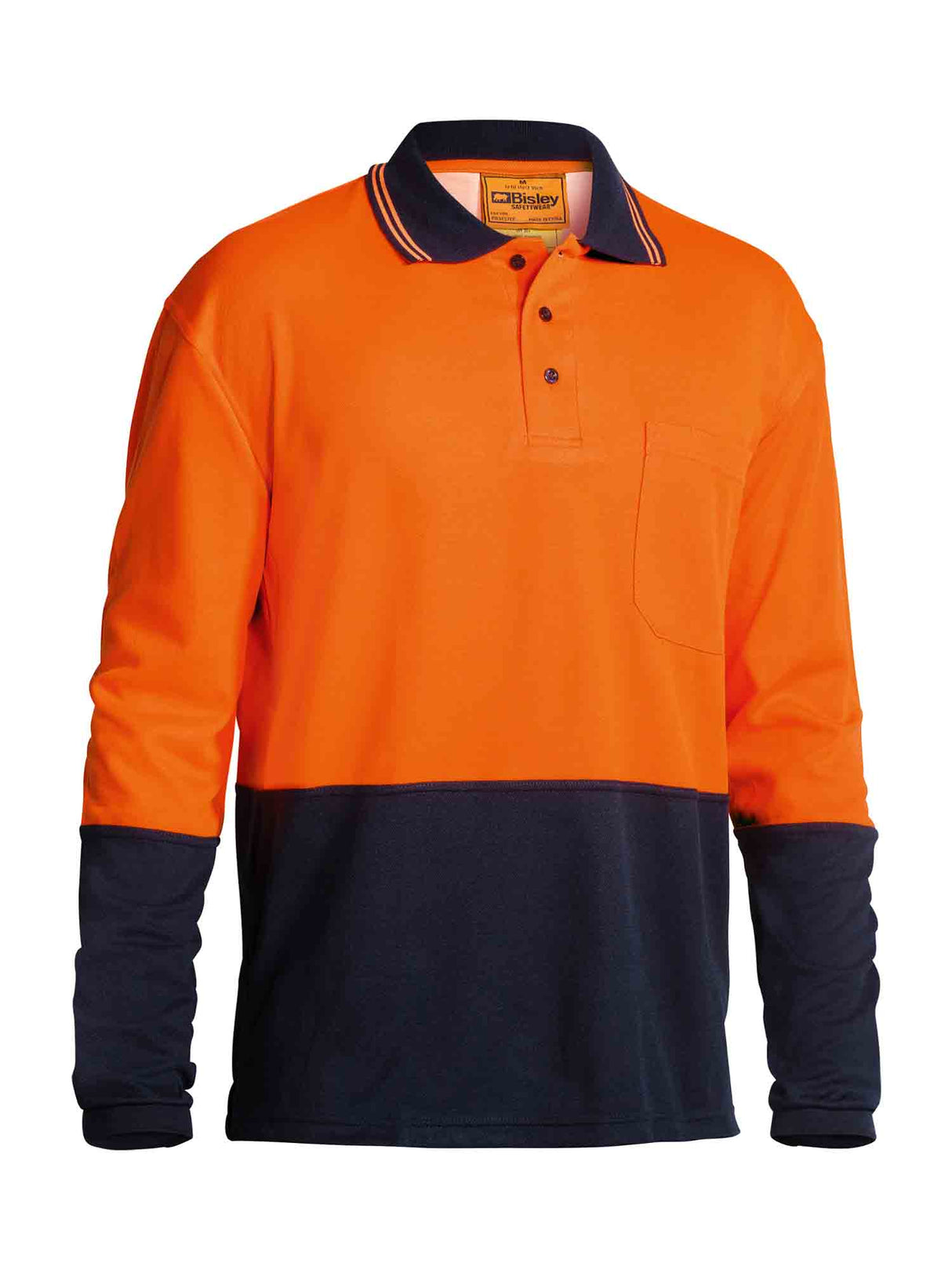 Mens Hi Vis Long Sleeve Polo Shirt