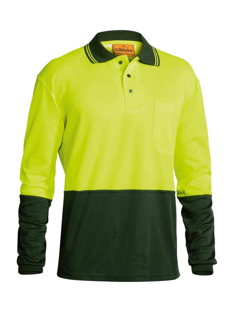 Mens Hi Vis Long Sleeve Polo Shirt