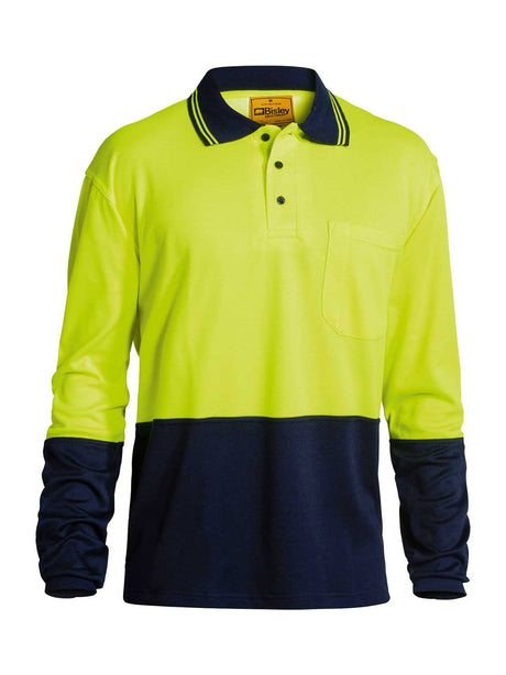 Mens Hi Vis Long Sleeve Polo Shirt