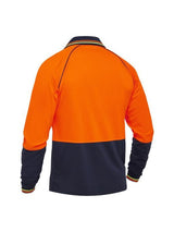 Mens Recycle Two Tone Hi Vis Long Sleeve Polo