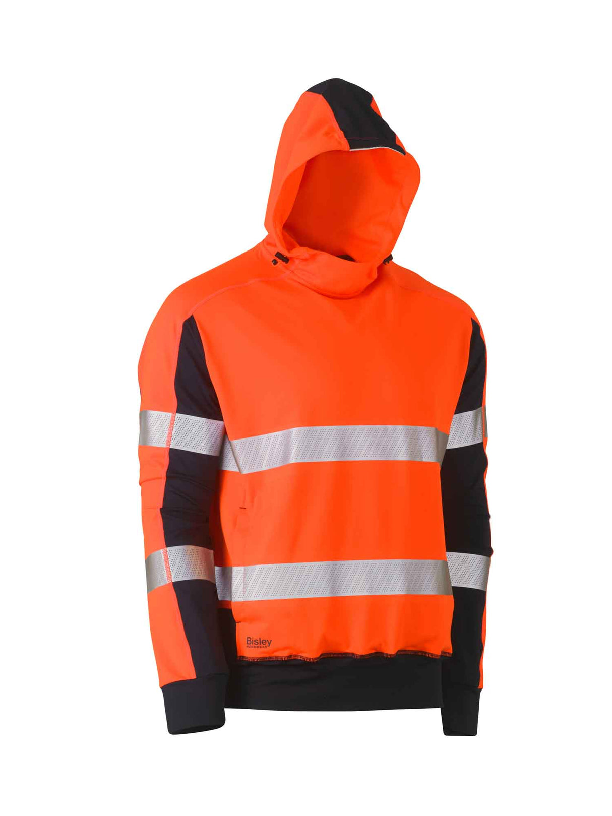 Mens Taped Two Tone Hi Vis Contrast 4 Way Stretchy Hoodie