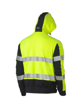 Mens Taped Two Tone Hi Vis Contrast 4 Way Stretchy Hoodie