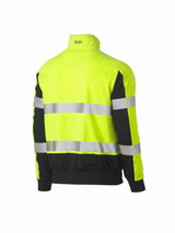 Mens Taped Two Tone Hi Vis Contrast Stretchy 1/4 Zip Pullover