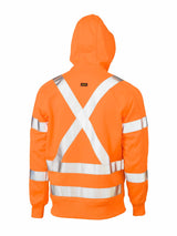 Mens X Taped Hi Vis Zip Front Fleece Hoodie