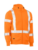 Mens X Taped Hi Vis Zip Front Fleece Hoodie