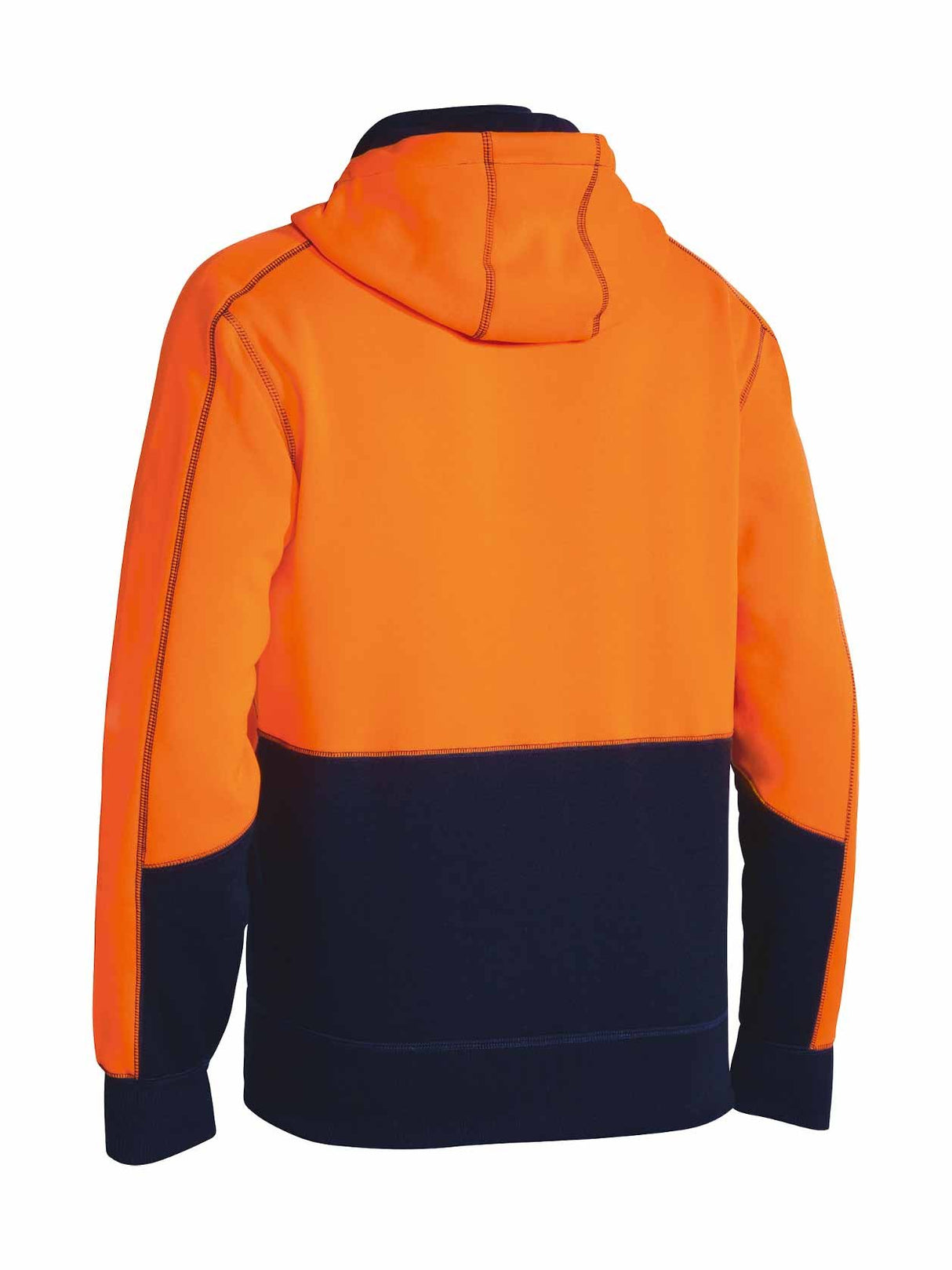 Mens Hi Vis Zip Front Fleece Hoodie