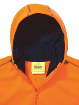 Mens Hi Vis Zip Front Fleece Hoodie