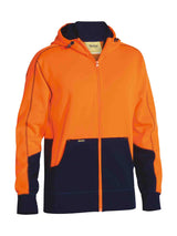 Mens Hi Vis Zip Front Fleece Hoodie