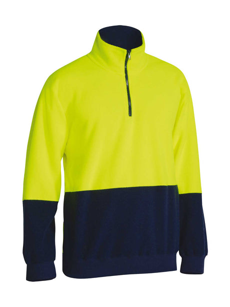 Mens Hi Vis Polar Fleece Zip Pullover