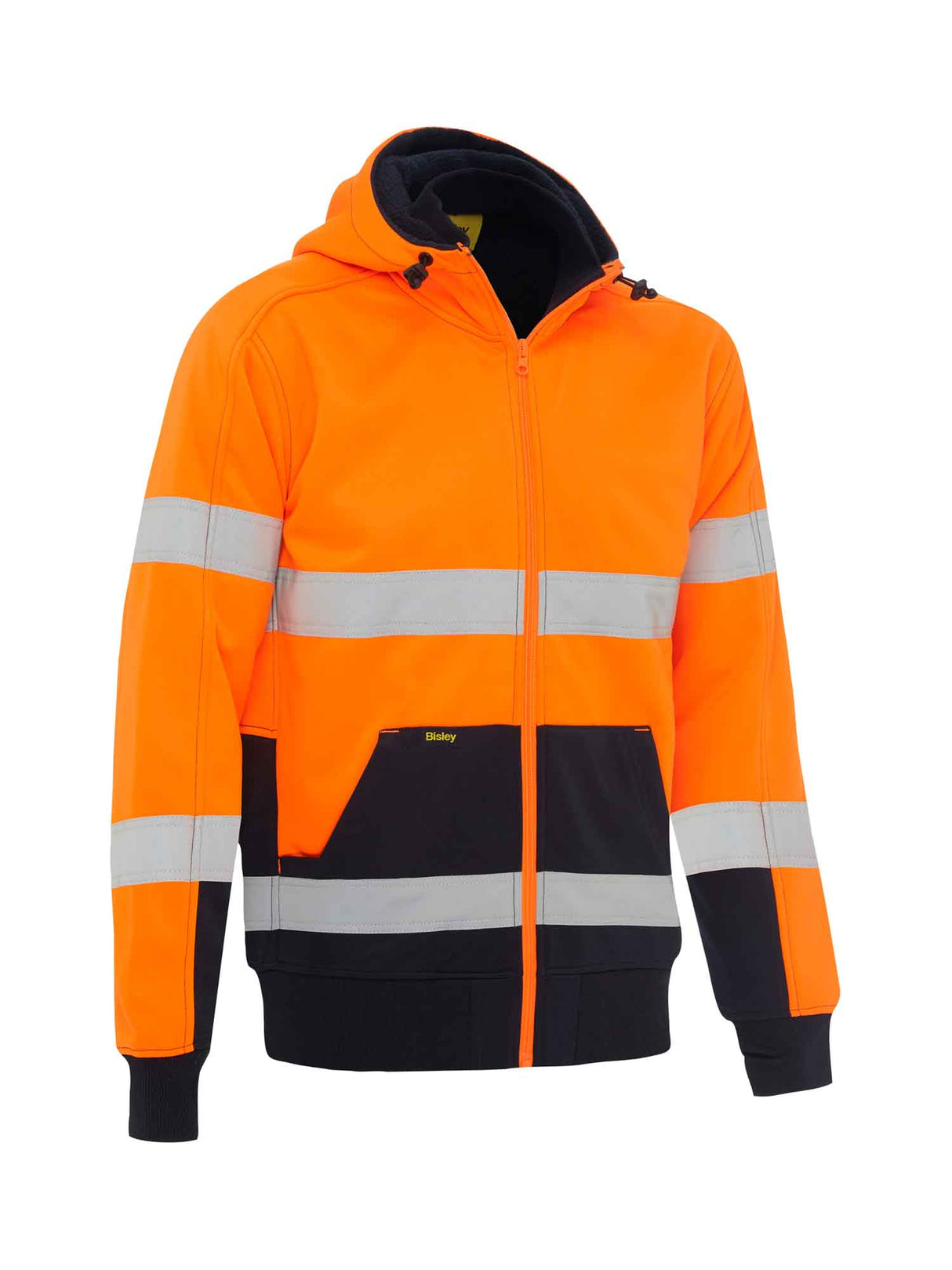 Mens Taped Hi Vis Fleece Hoodie with Sherpa Lining