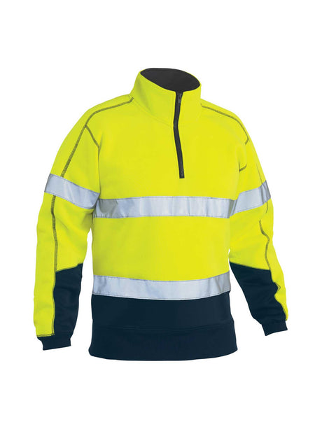 Mens Taped Hi Vis 1/4 Zip Fleece Pullover